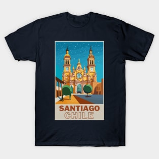 A Vintage Travel Art of Santiago - Chile T-Shirt